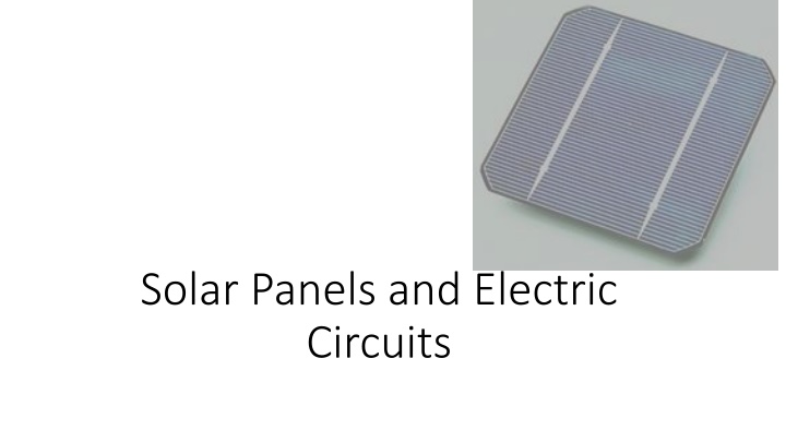 solar panels and electric circuits