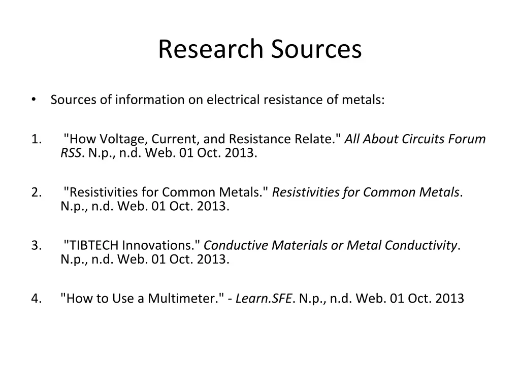 research sources