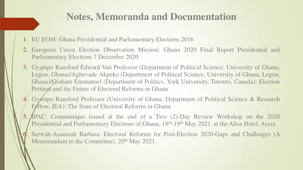 notes memoranda and documentation