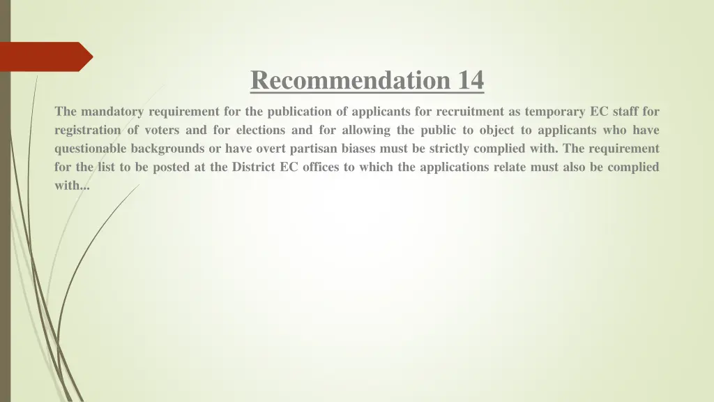 recommendation 14