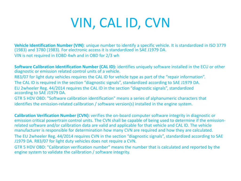 vin cal id cvn