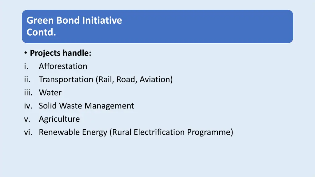 green bond initiative contd