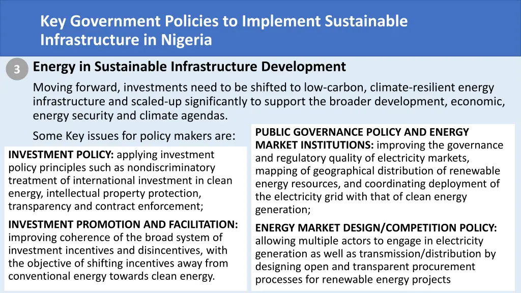 key government policies to implement sustainable 4