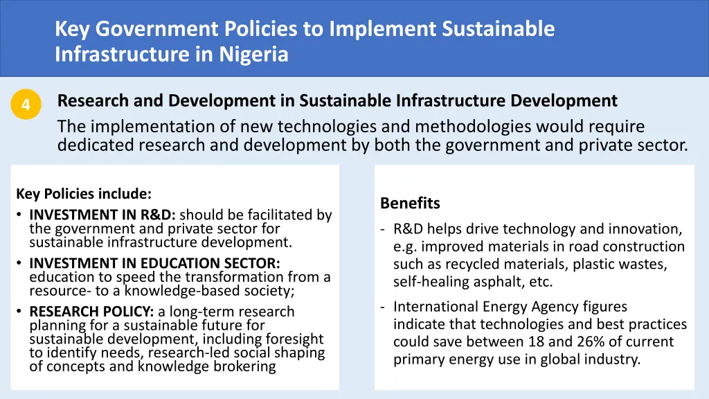 key government policies to implement sustainable 5