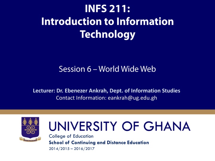 lecturer dr ebenezer ankrah dept of information