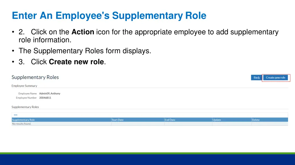 enter an employee s supplementary role 1