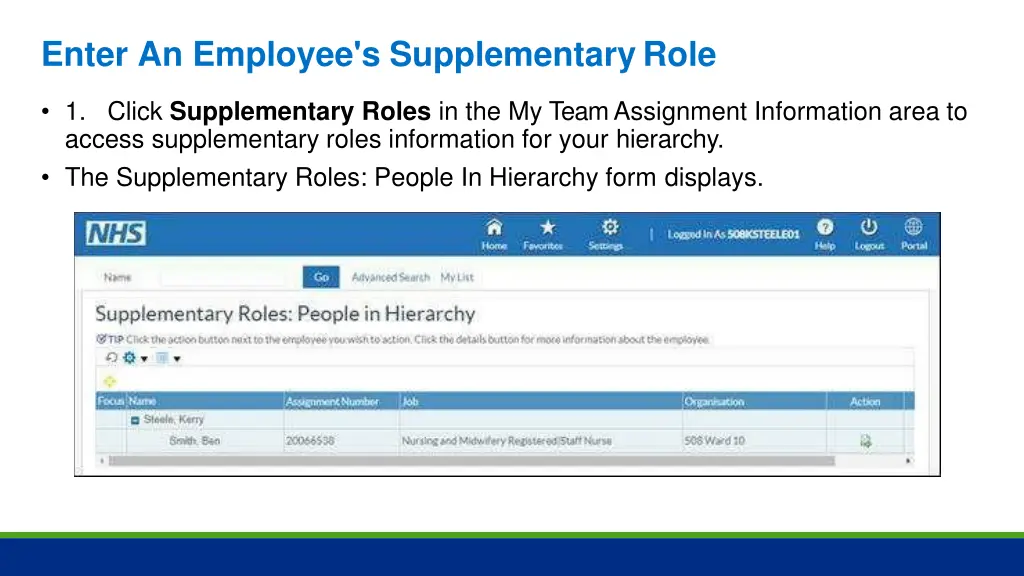 enter an employee s supplementaryrole