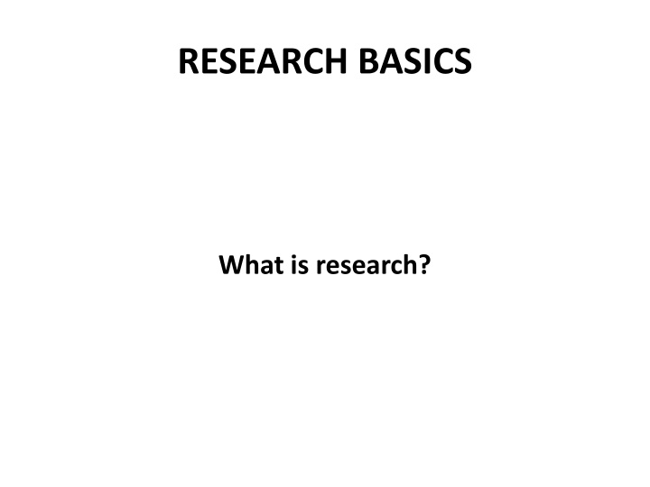 research basics