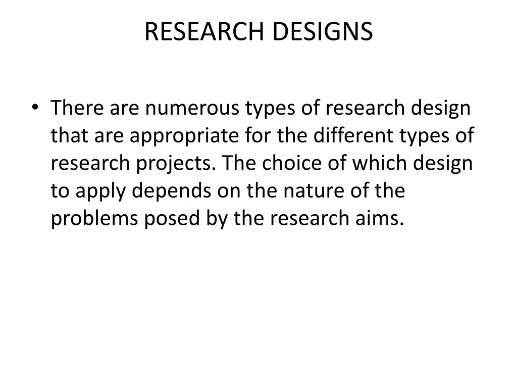 research designs