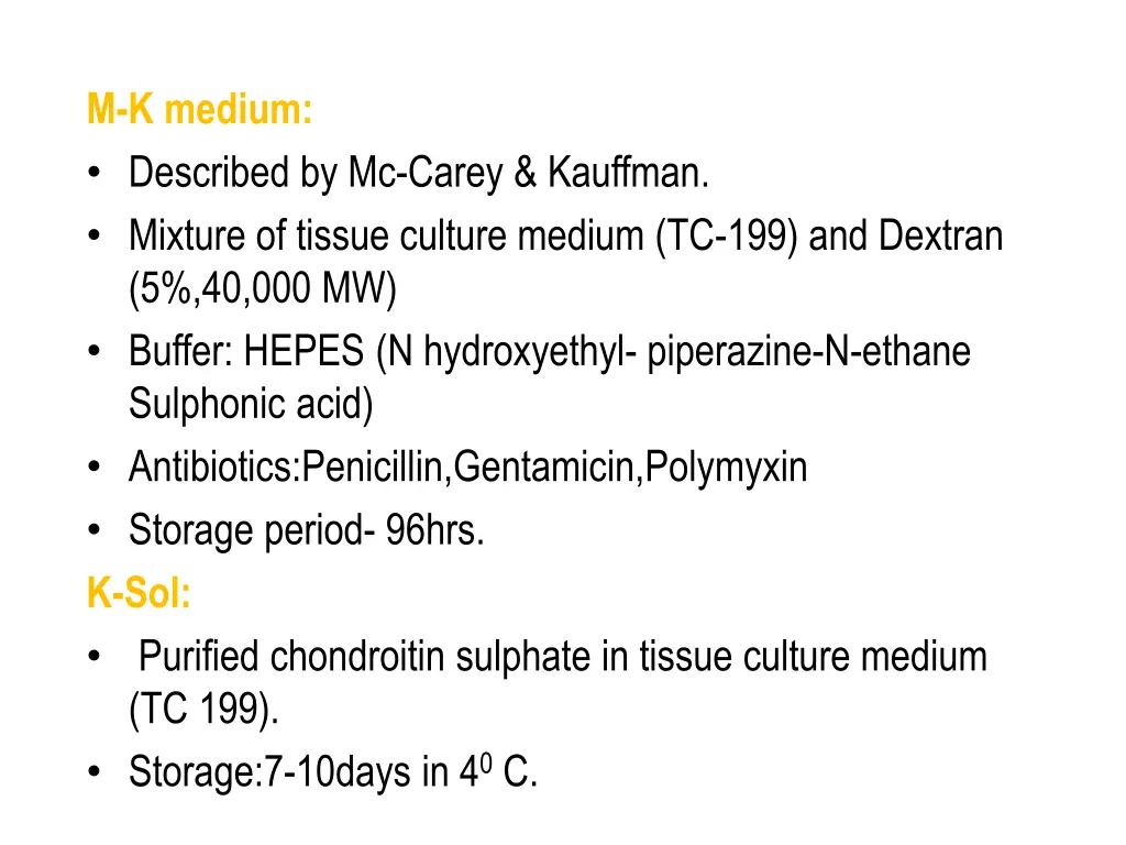 m k medium described by mc carey kauffman mixture