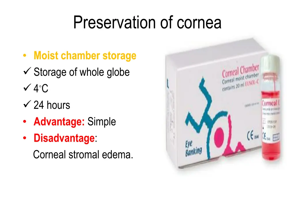 preservation of cornea