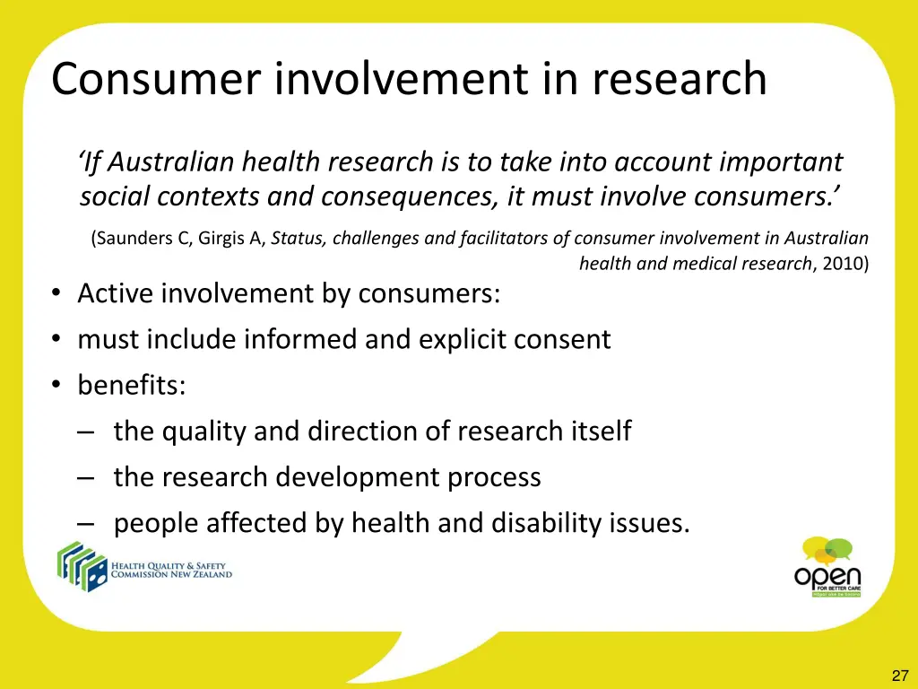 consumer involvement in research