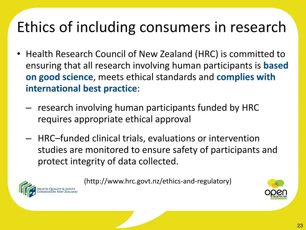 ethics of including consumers in research