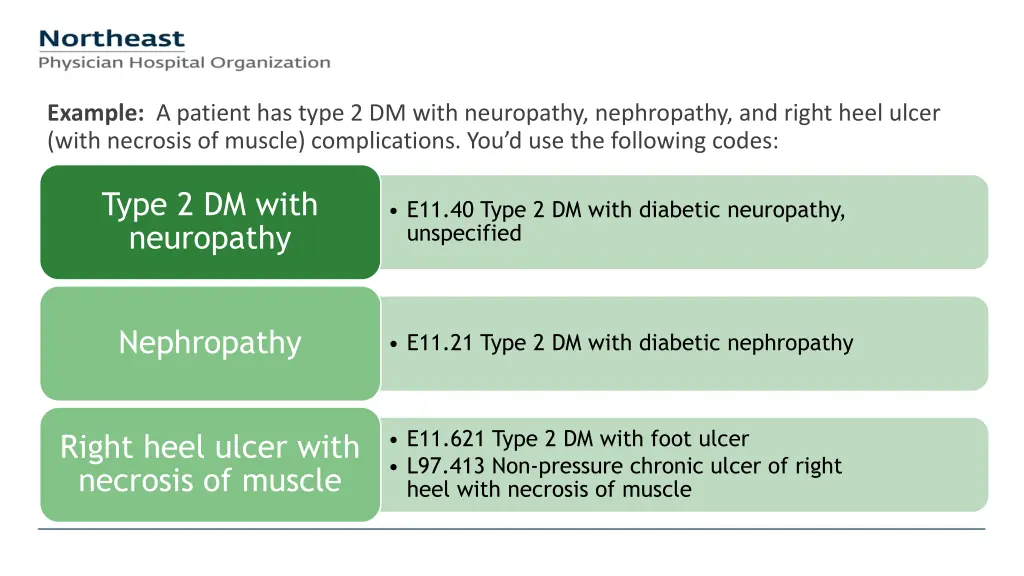 example a patient has type 2 dm with neuropathy