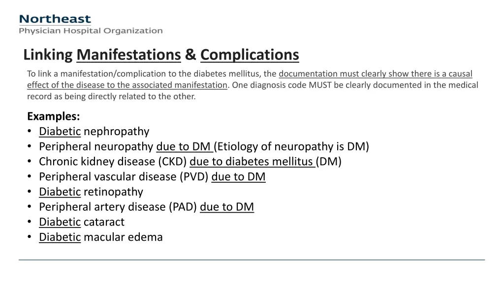 linking manifestations complications