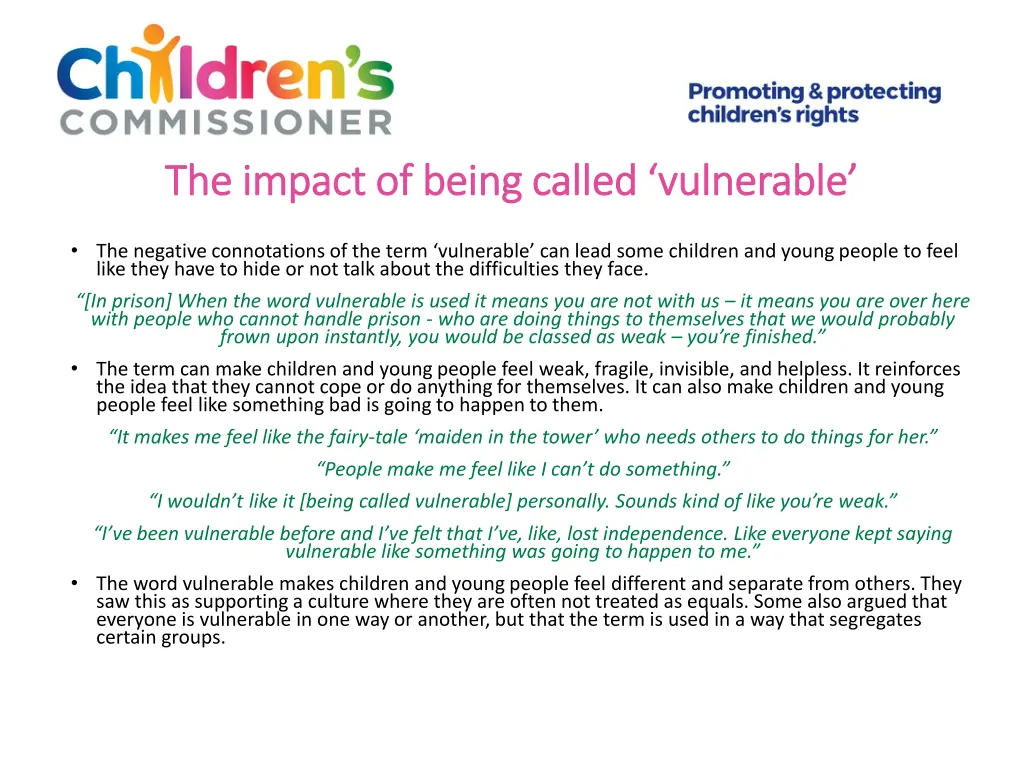 the impact of being called vulnerable the impact