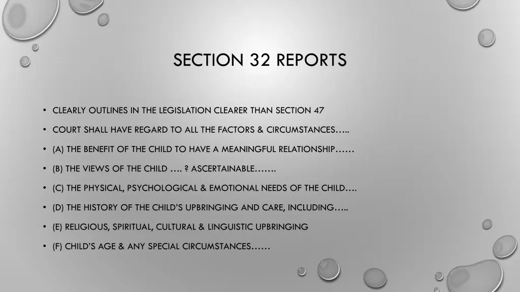 section 32 reports