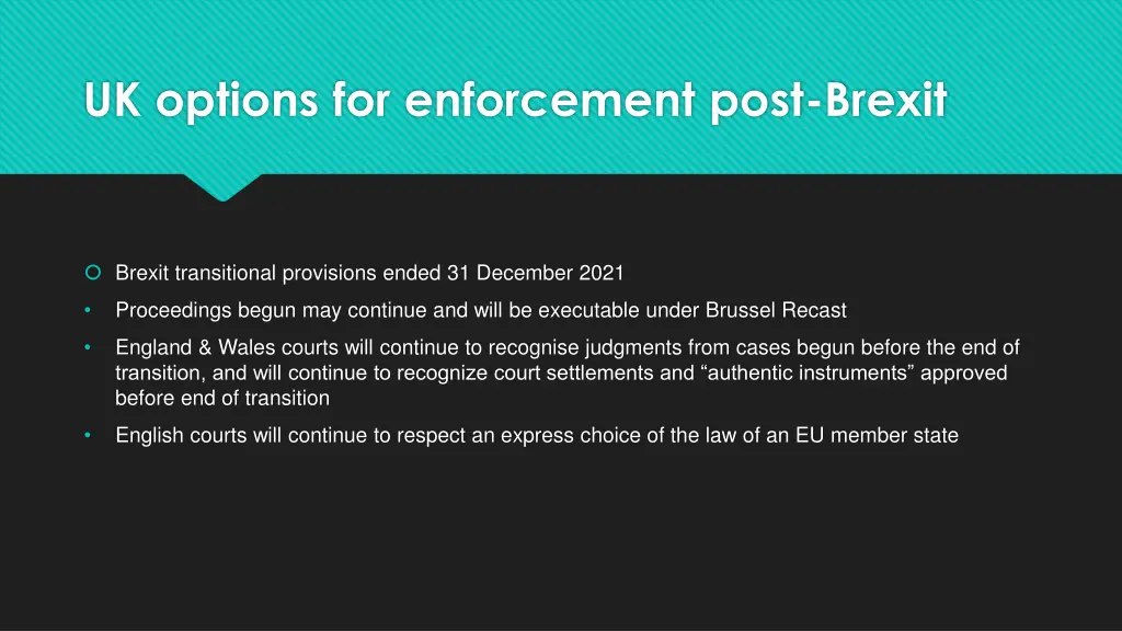 uk options for enforcement post brexit