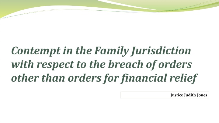 contempt in the family jurisdiction with respect