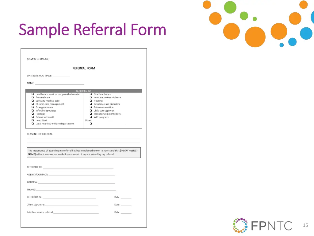 sample referral form sample referral form