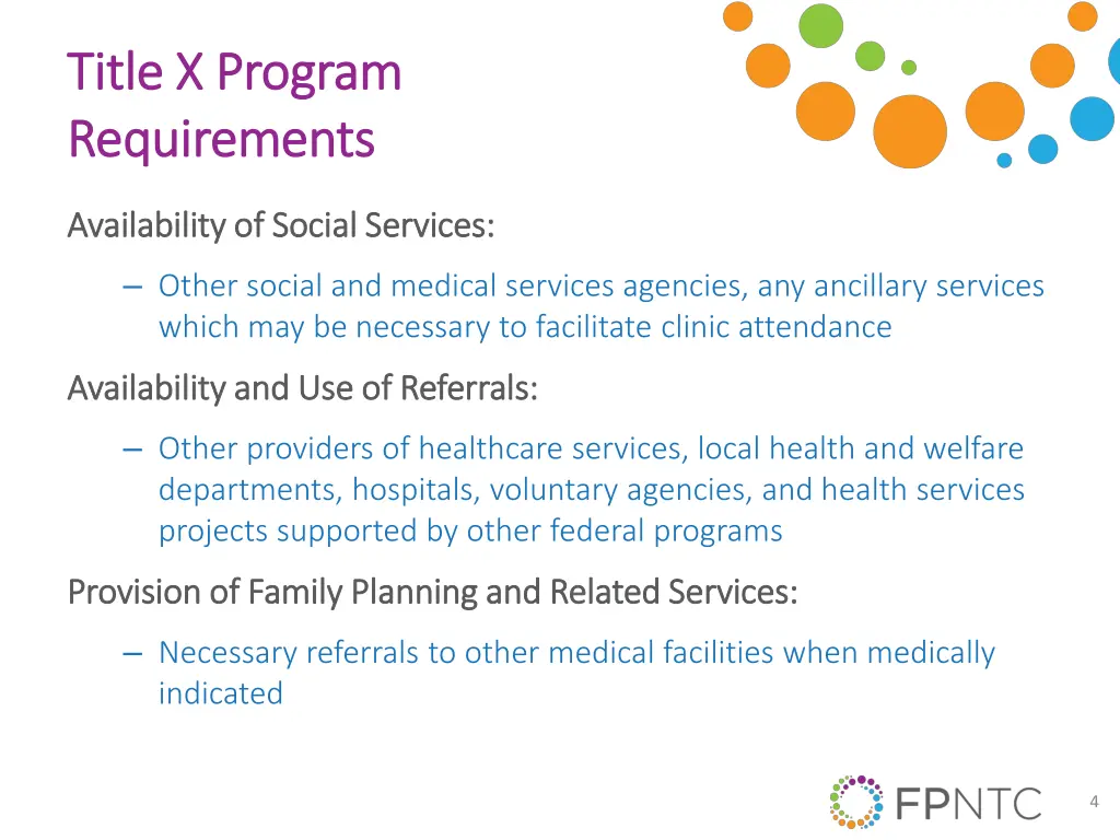 title x program title x program requirements