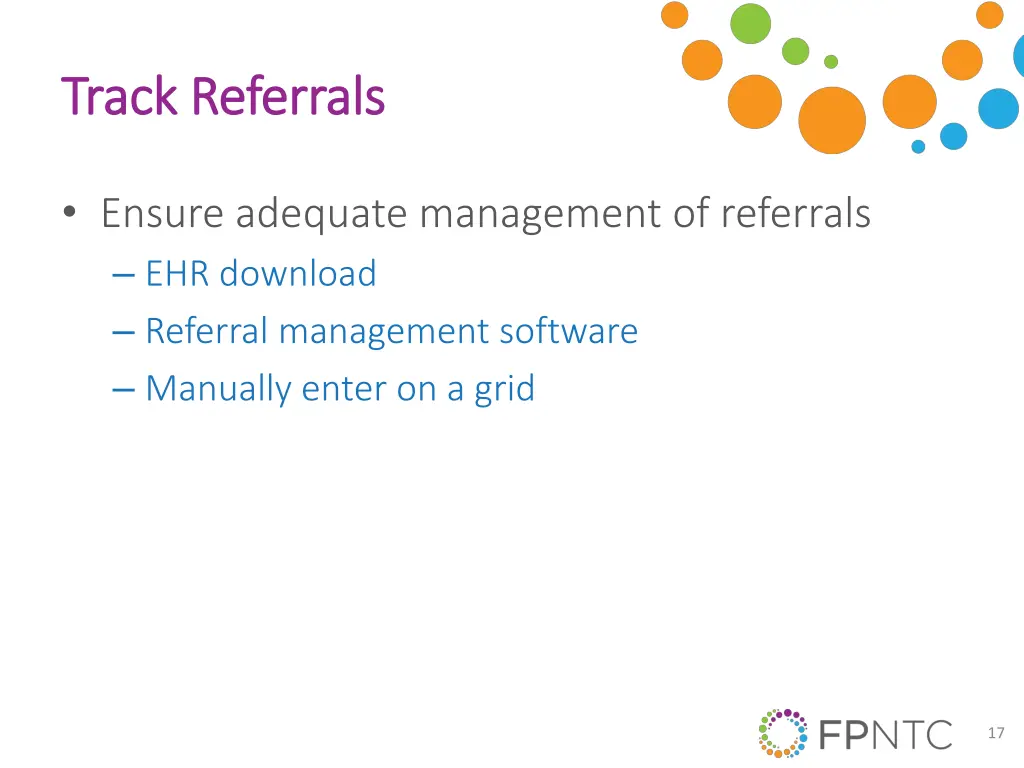 track referrals track referrals