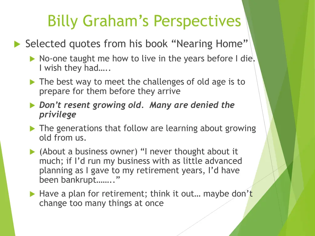 billy graham s perspectives