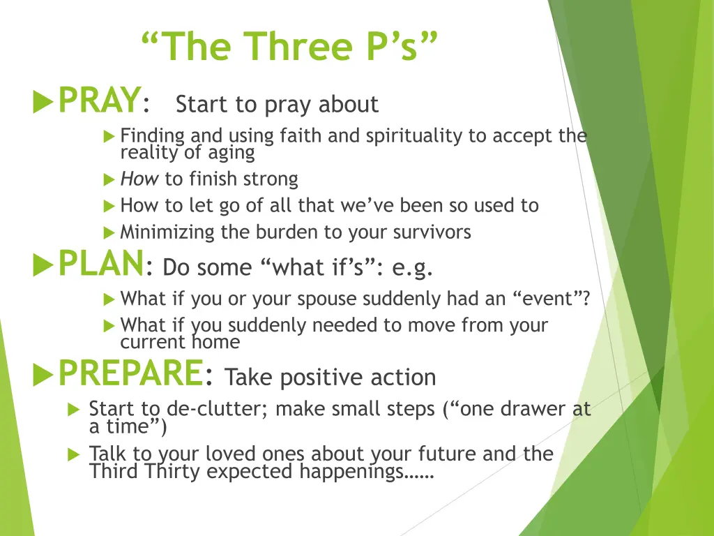 the three p s pray start to pray about finding