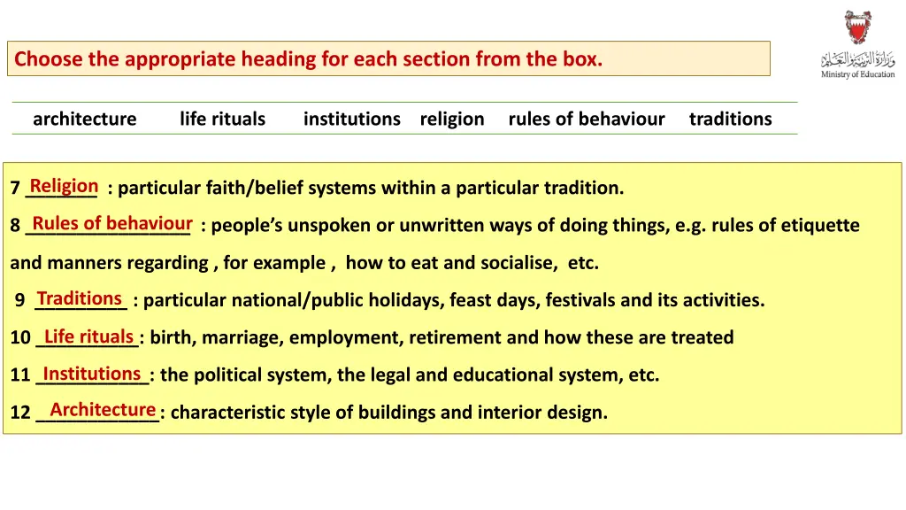 choose the appropriate heading for each section 1