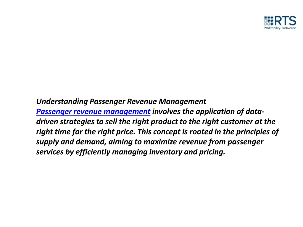 understanding passenger revenue management