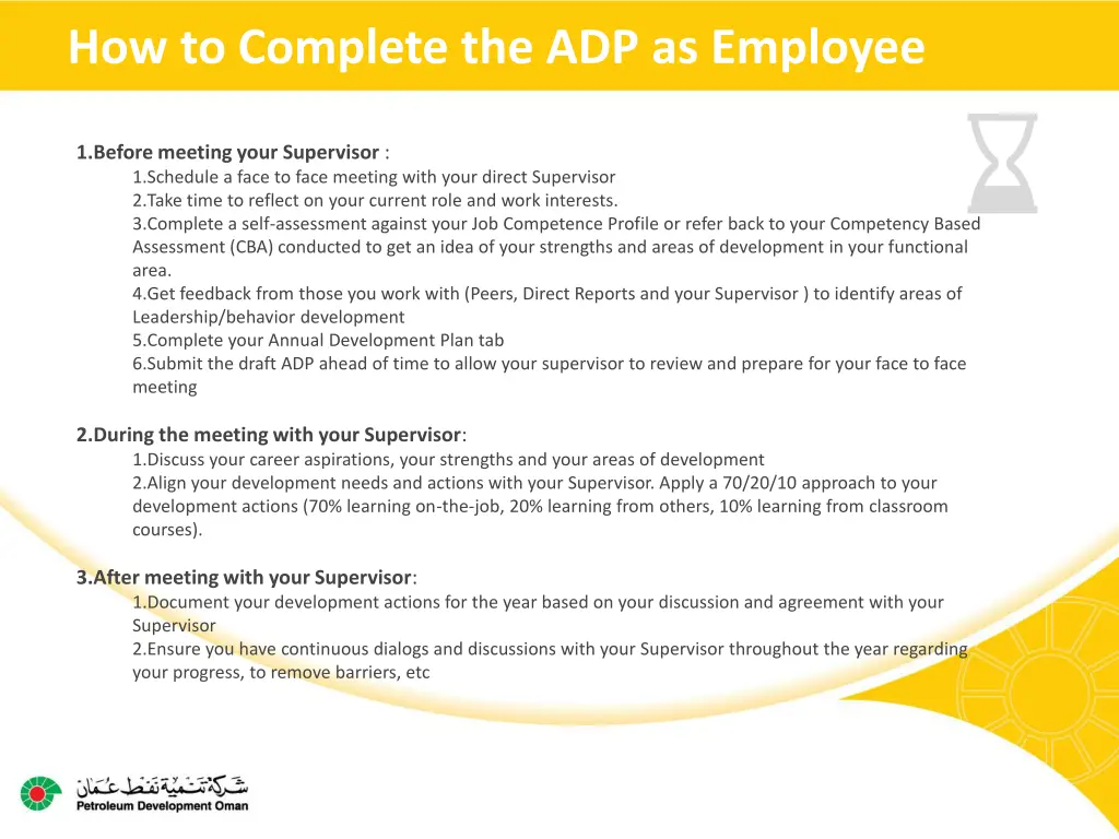 how to complete the adp as employee