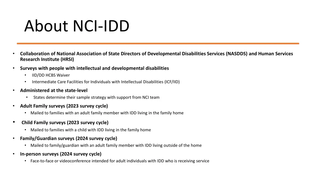 about nci idd