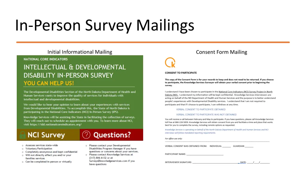 in person survey mailings