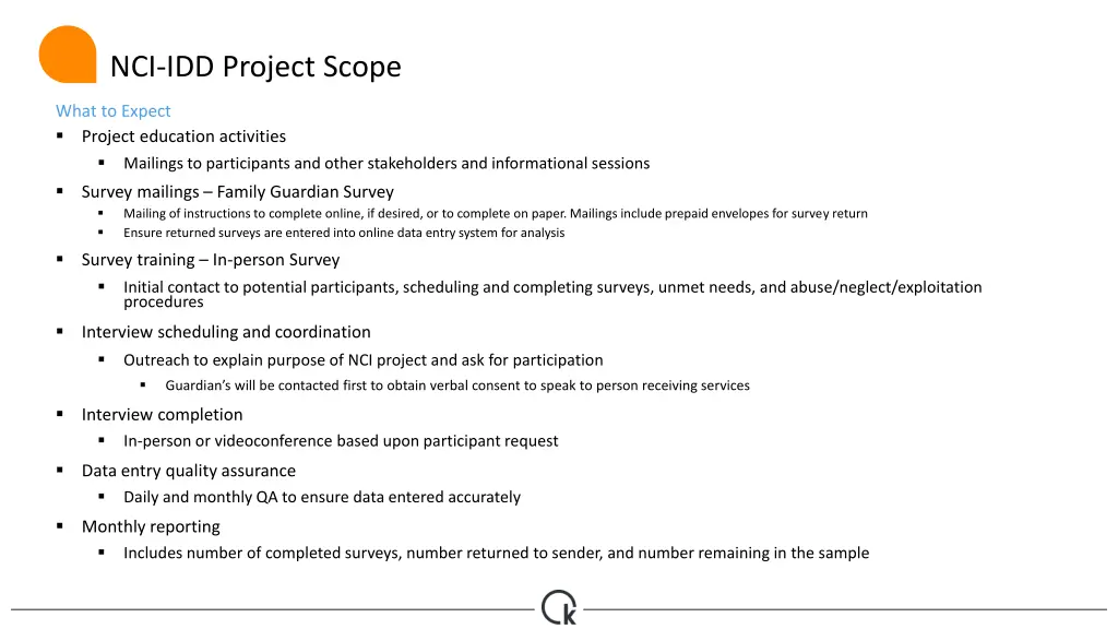 nci idd project scope