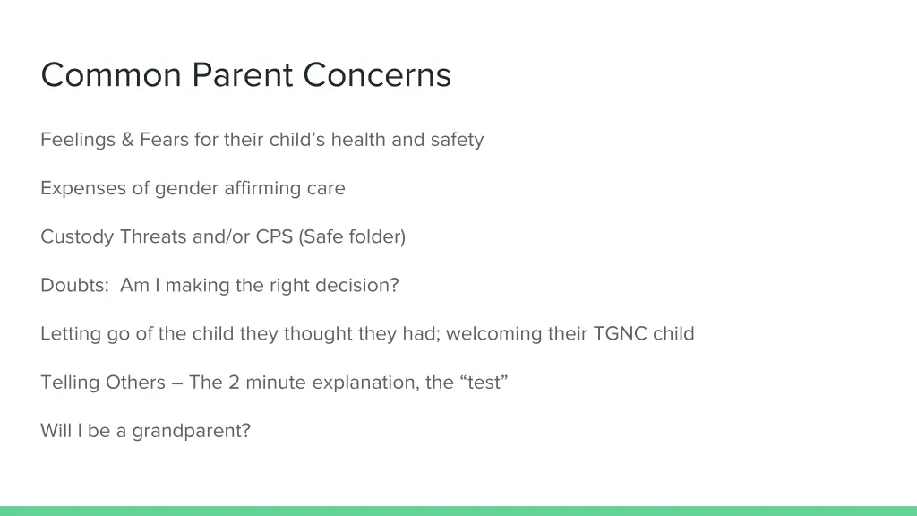 common parent concerns