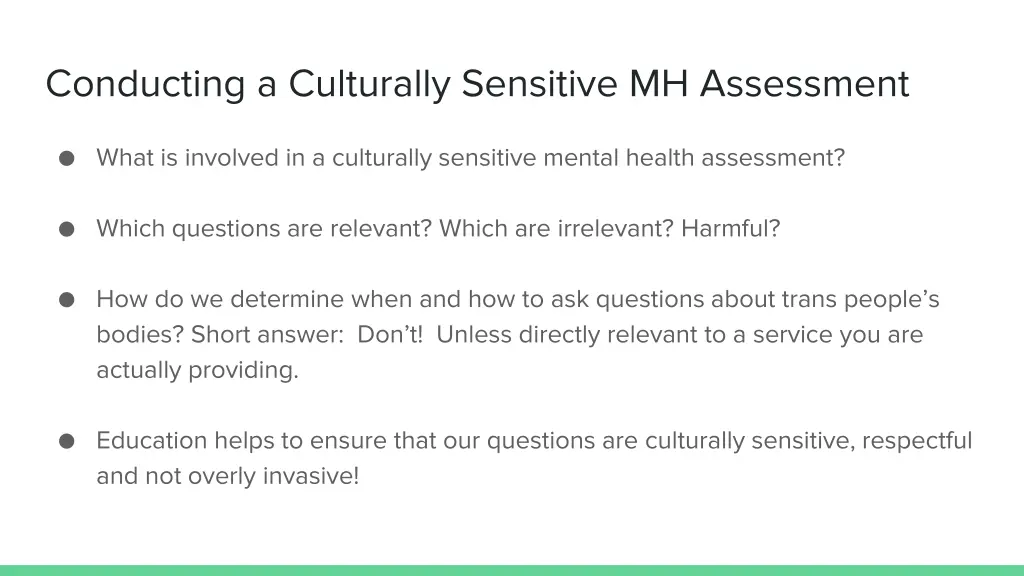 conducting a culturally sensitive mh assessment