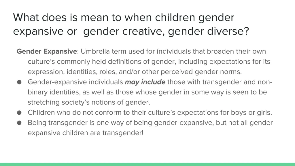 what does is mean to when children gender