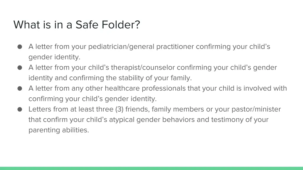 what is in a safe folder