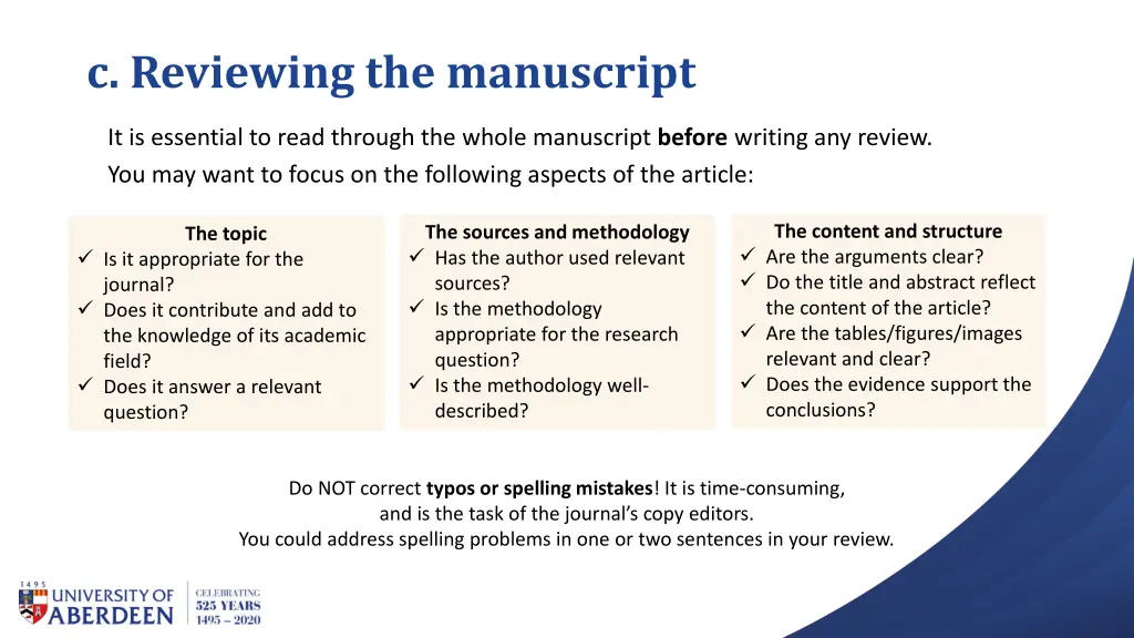 c reviewing the manuscript