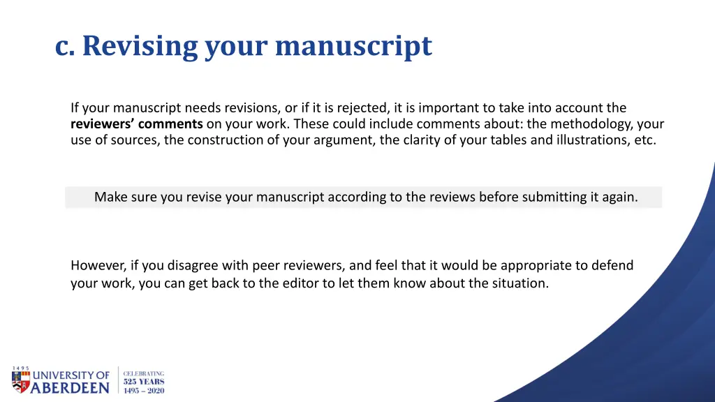 c revising your manuscript