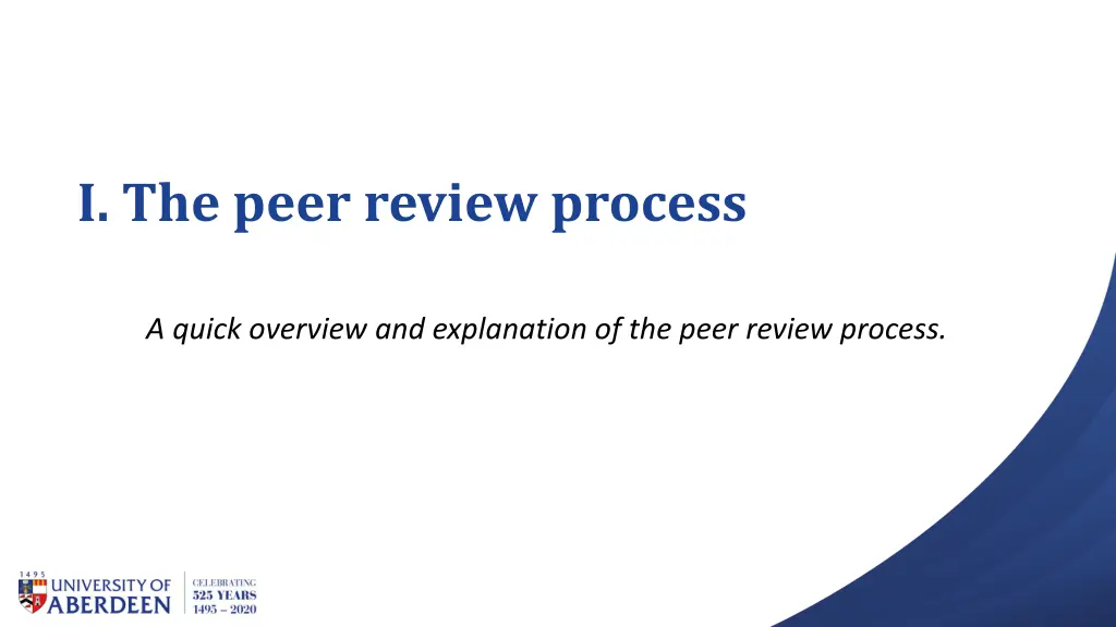 i the peer review process