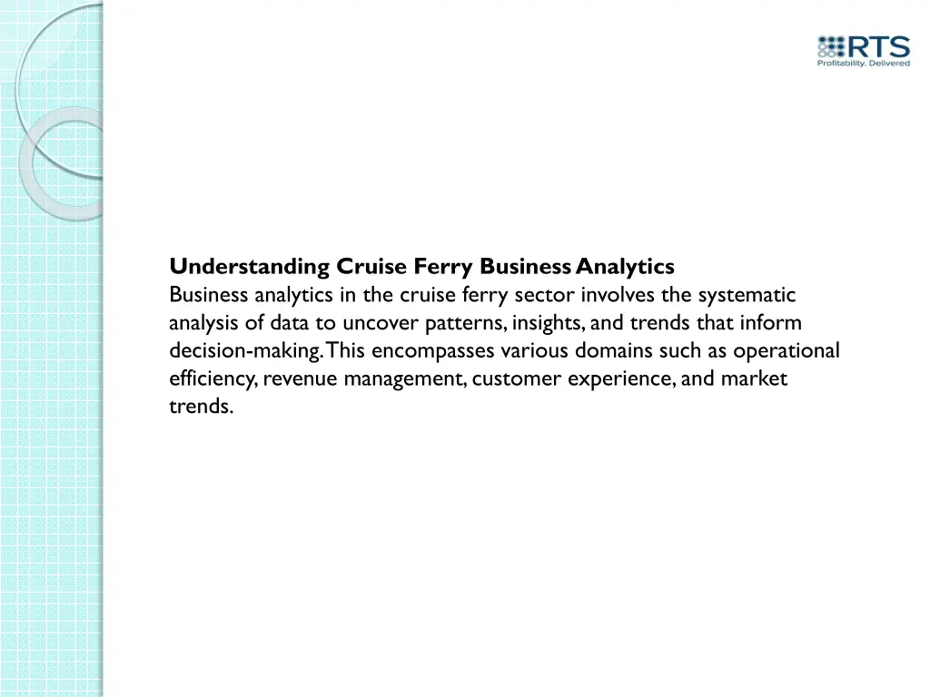 understanding cruise ferry business analytics