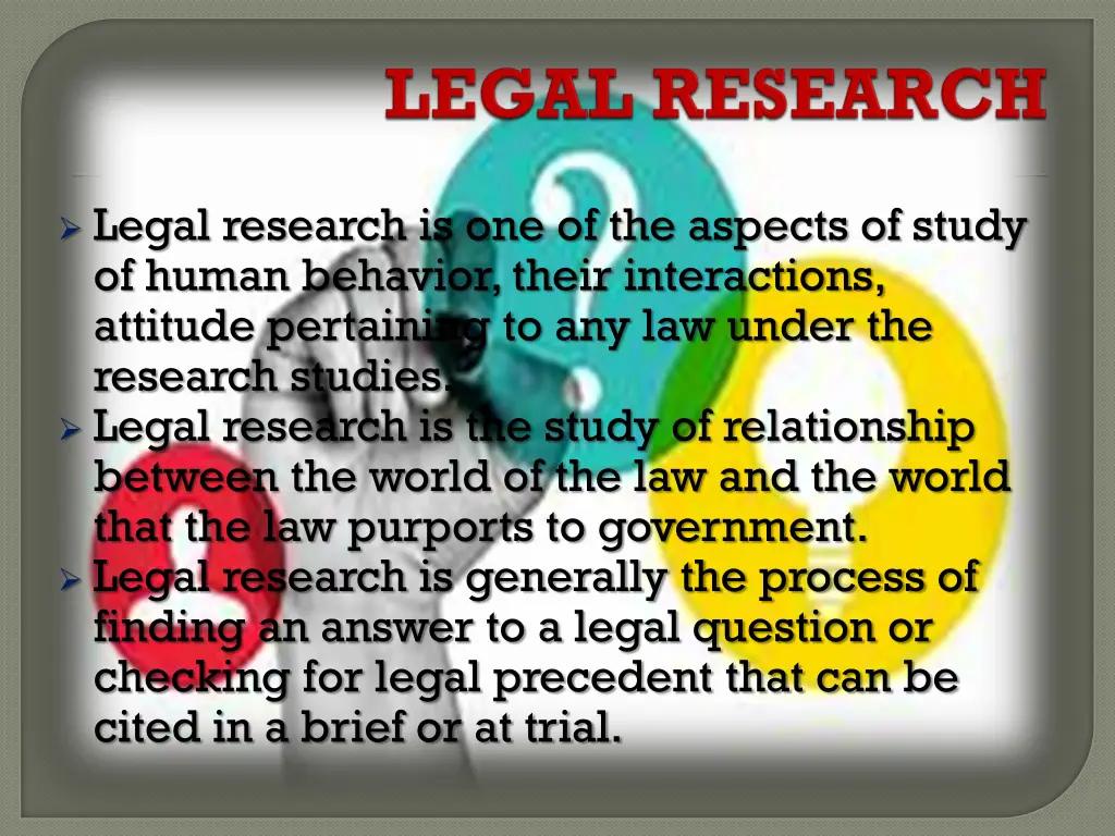 legal research is one of the aspects of study