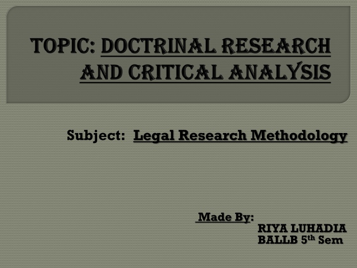 subject legal research methodology