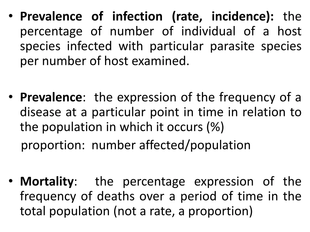 prevalence of infection rate incidence