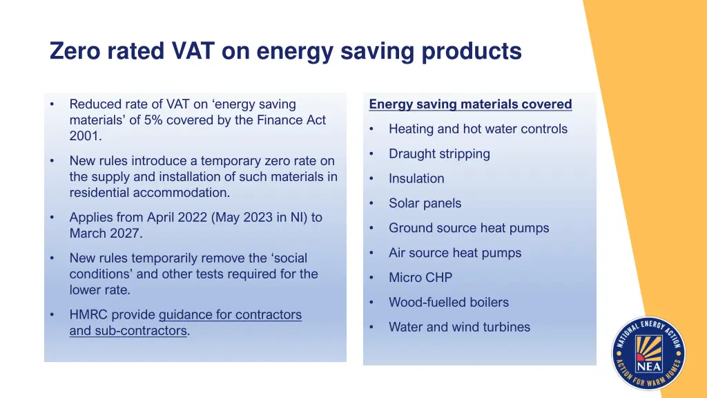 zero rated vat on energy saving products
