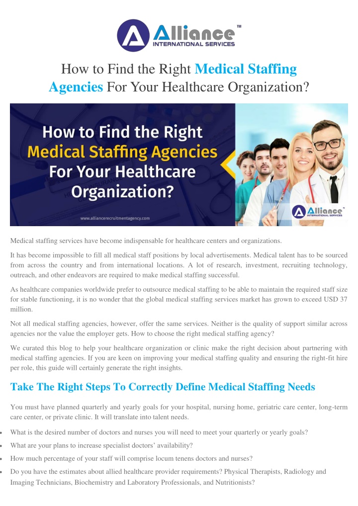 how to find the right medical staffing agencies