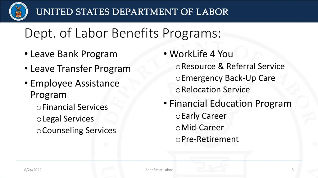 united states department of labor united states 4