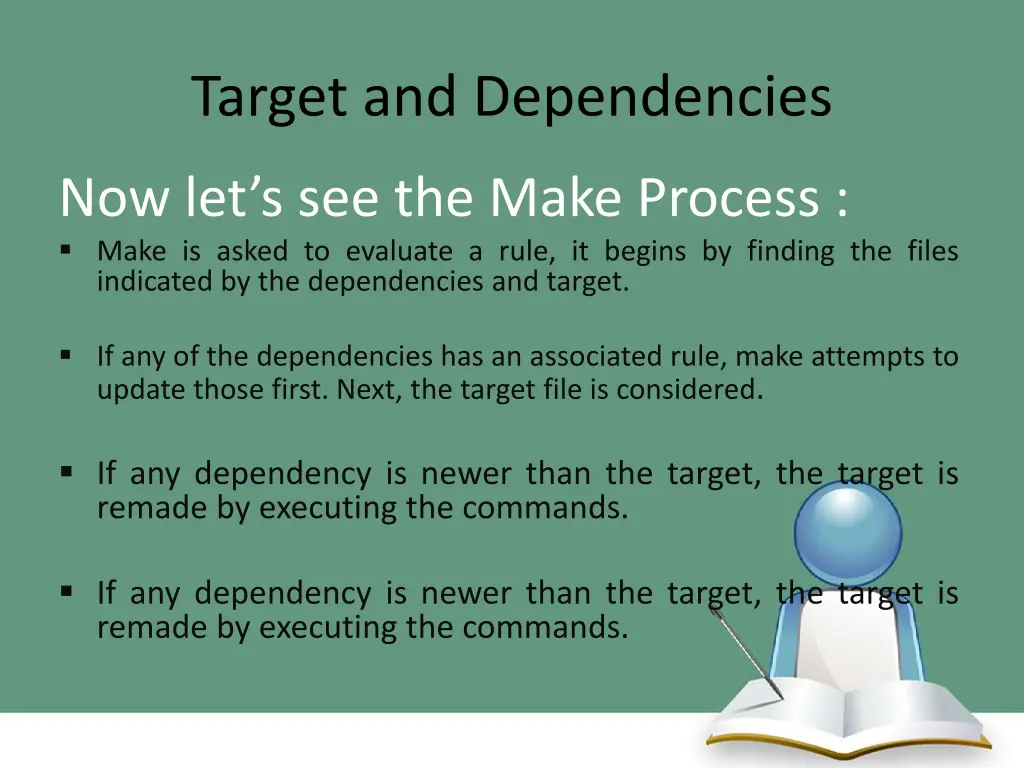 target and dependencies