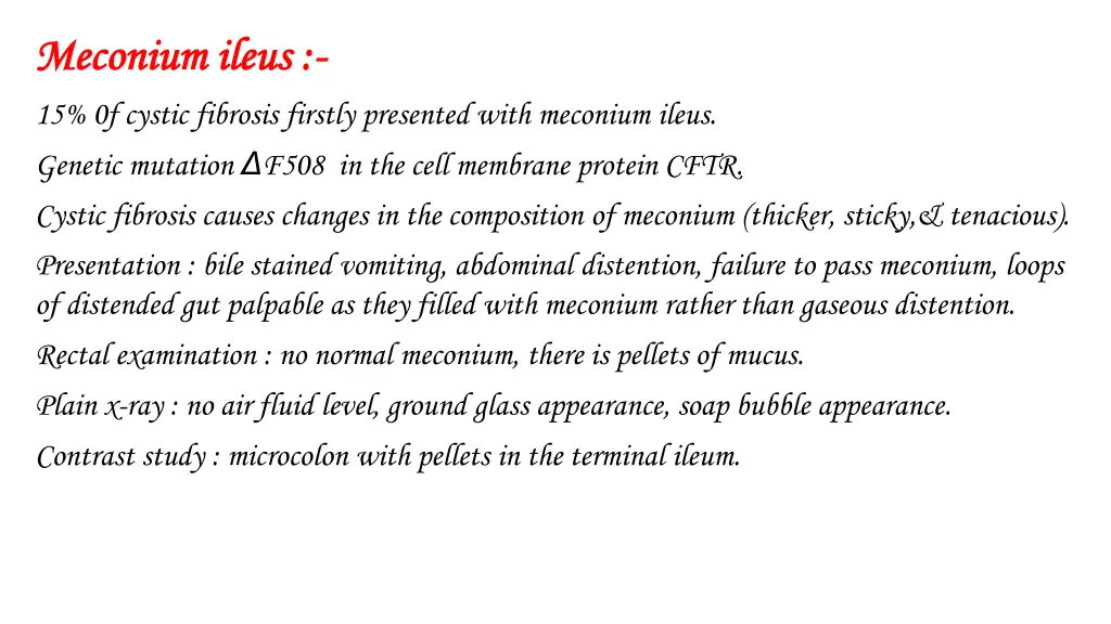 meconium ileus meconium ileus 15 0f cystic